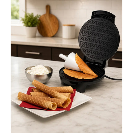 Máquina Para Hacer Conos De Helado Waffles  Cuchufli Galleta Negro