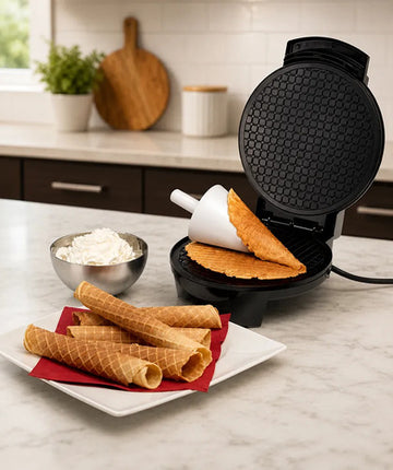 Máquina Para Hacer Conos De Helado Waffles  Cuchufli Galleta Negro