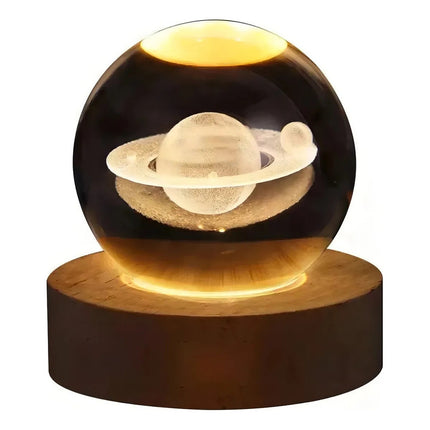 Lámpara De Mesa Bright Moon Crystal Ball, Luna, Sist Solar Saturn