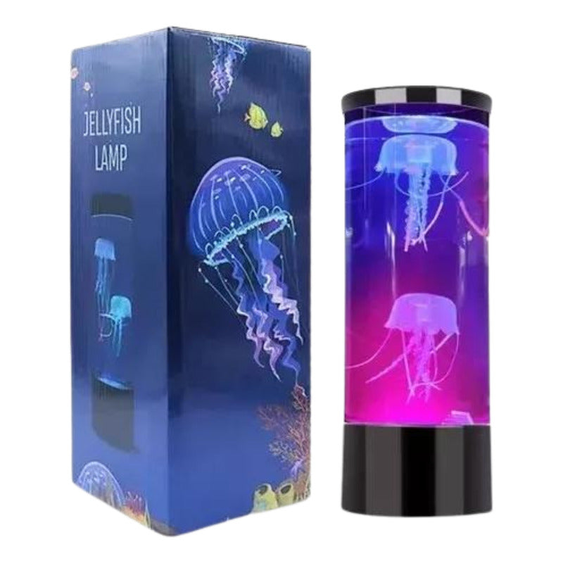 Lampara Medusa 37cm Luz Led Decorativa 6 Colores 3d Usb Negro Verde