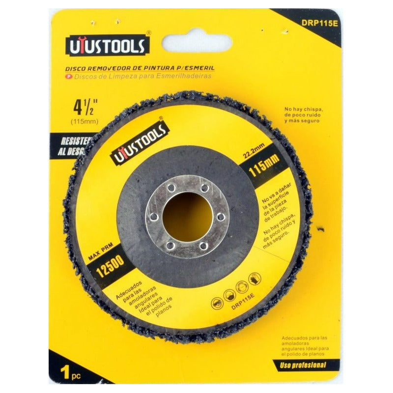 Disco Pulir Removedor Pintura Oxido 4 1/2 115mm Esmeril Color Negro - Drp115e