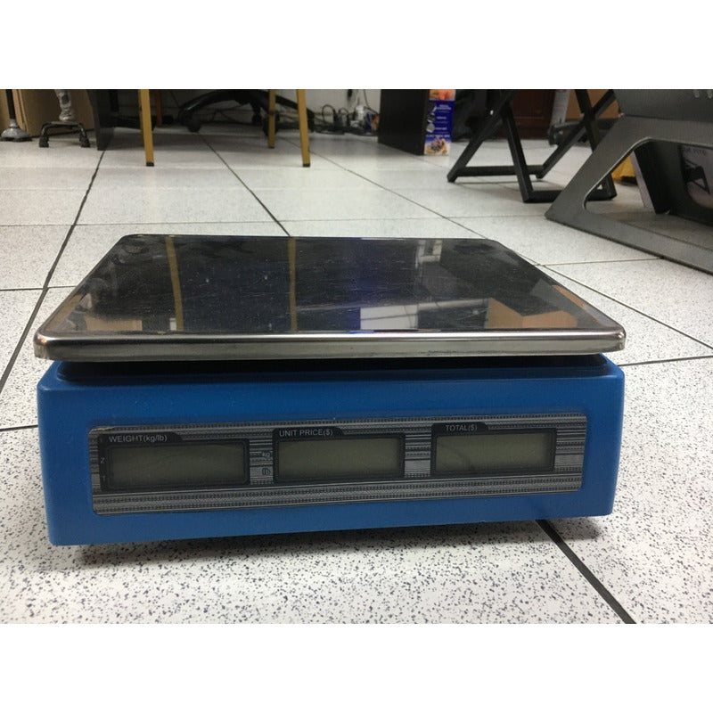 Caja De 5 Unidades Balanza Comercial De 40 Kilos.  Azul