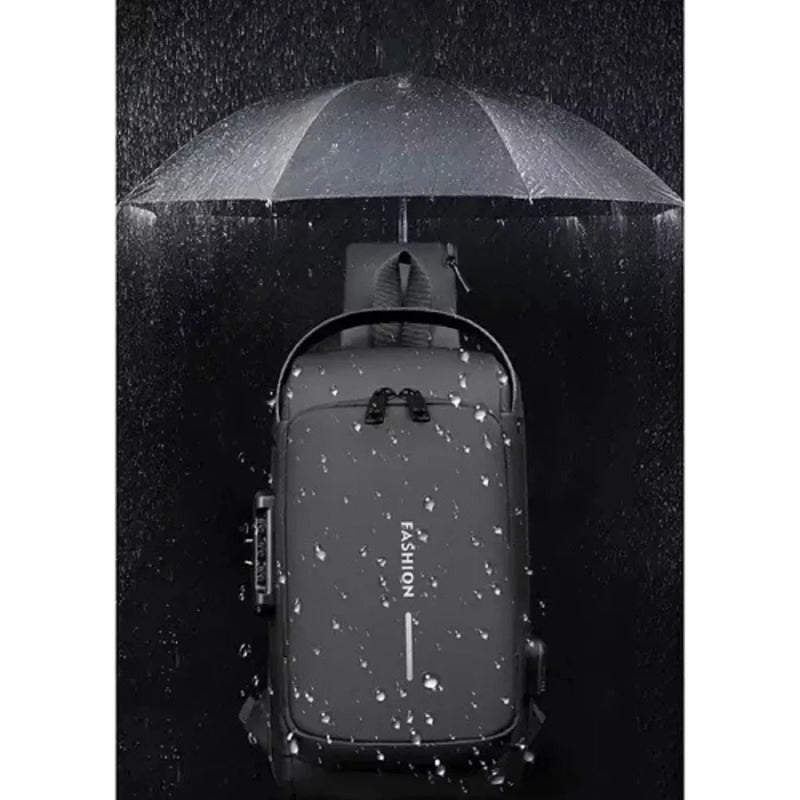 Bolso Cruzado Bandolera Banano Antirrobo Impermeable Gris Oscuro Café