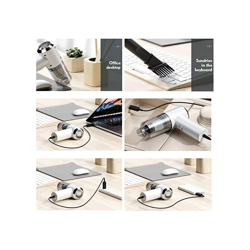 Aspiradora Mini Casa Auto Inalámbrica Recargable Usb Negro