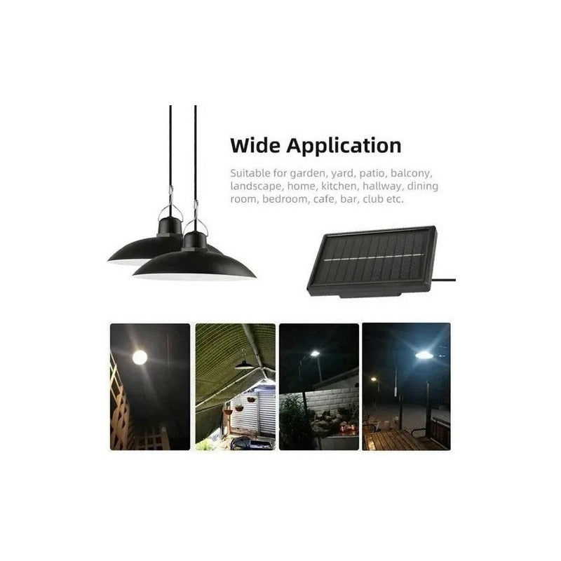 Lampara Solar Doble Colgante 240w + Panel Solar + Control