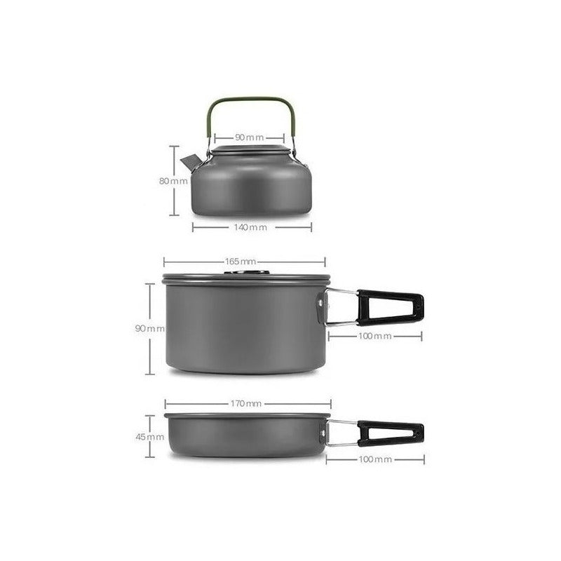 Set Ollas Outdoor Camping Cocinilla Utensilios