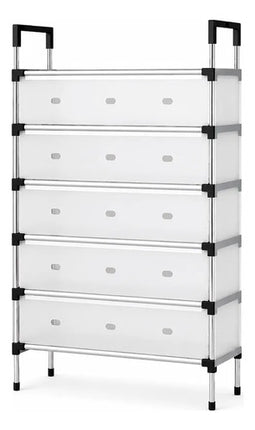 Zapatero Organizador De 6 Niveles - Estructura Metálica Blanco