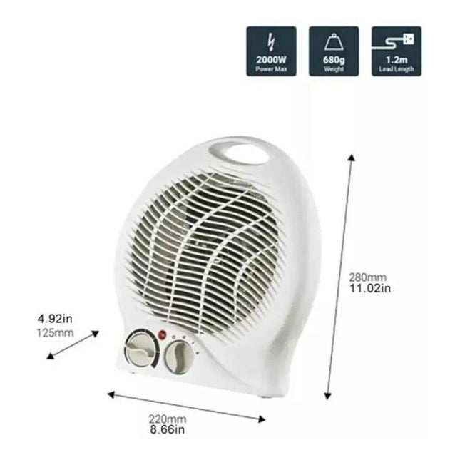 Termoventilador Calentador Calefactor Estufa Portátil Blanco