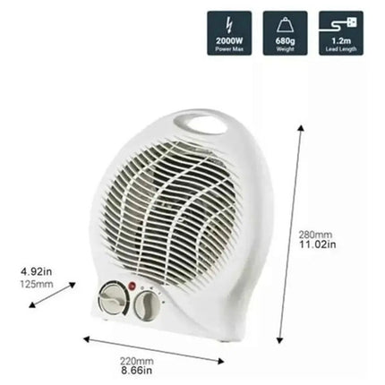 Termoventilador Calentador Calefactor Estufa Portátil Blanco