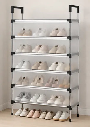 Zapatero Organizador De 6 Niveles - Estructura Metálica Blanco