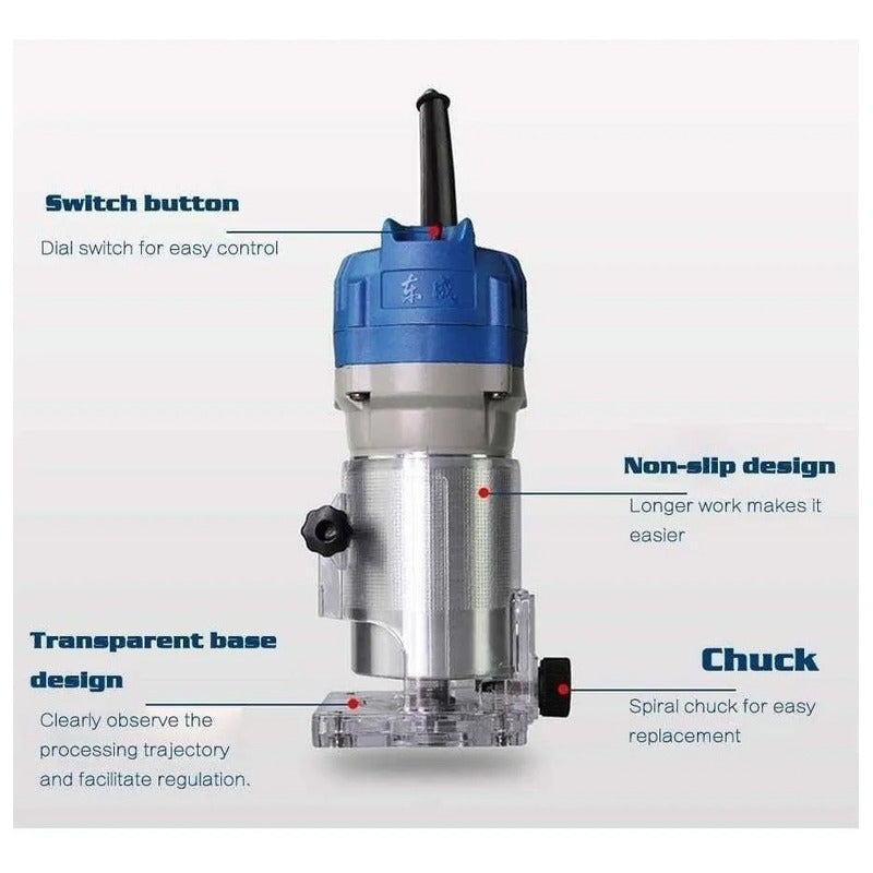 Fresadora Router Tupi 6.35mm 550w 3000r/min + 24 Fresas