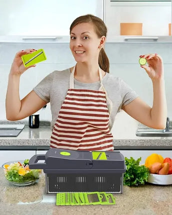 Rallador Picador Cortador Frutas Y Verduras Multiuso 14 En 1
