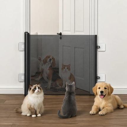 Reja Seguridad Retractil Para Bebe Y Mascotas Negro