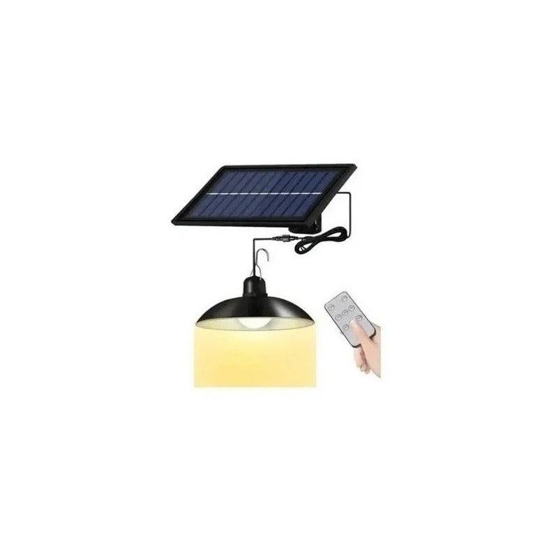 Lampara Solar Colgante 120w Plafon + Panel Solar + Control Luz Blanca Fria