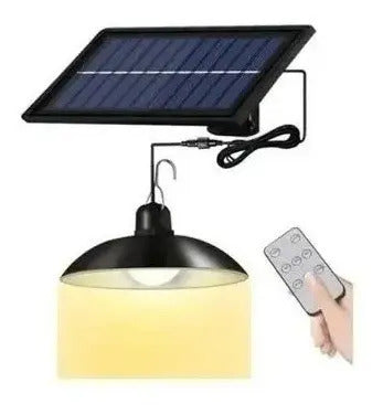 Lampara Solar Colgante 120w Plafon + Panel Solar + Control Luz Blanca Fria