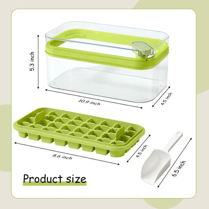 Pack De Cubeteras Para Hielo Con Tapa Y Cuchara - Verde