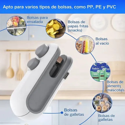 Mini Selladora De Bolsas Portatil Y Recargable - Azul Marino Azul Marino