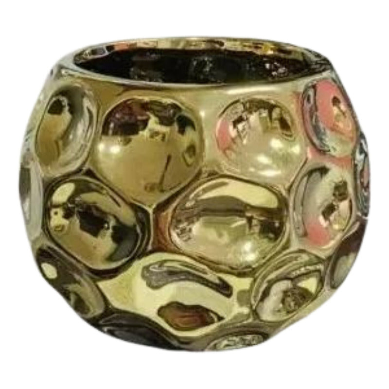 Florero Dorado Deco Hogar Ceramica Jarron Dorado Florero