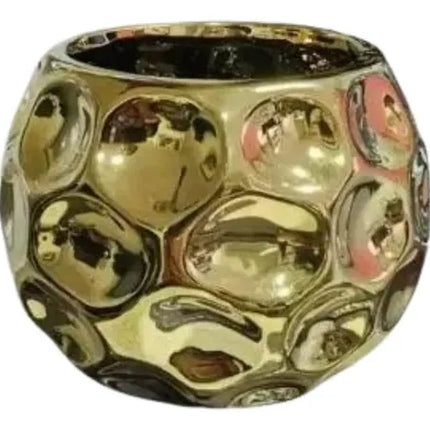 Florero Dorado Deco Hogar Ceramica Jarron Dorado Florero