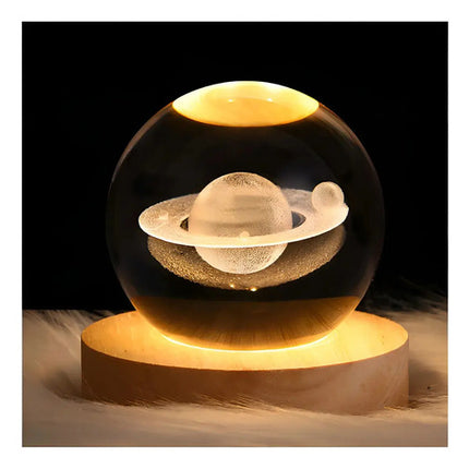 Lámpara De Mesa Bright Moon Crystal Ball, Luna, Sist Solar