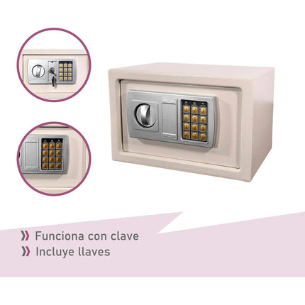 Caja Fuerte Digital Seguridad Con Llaves 31x20x20cm