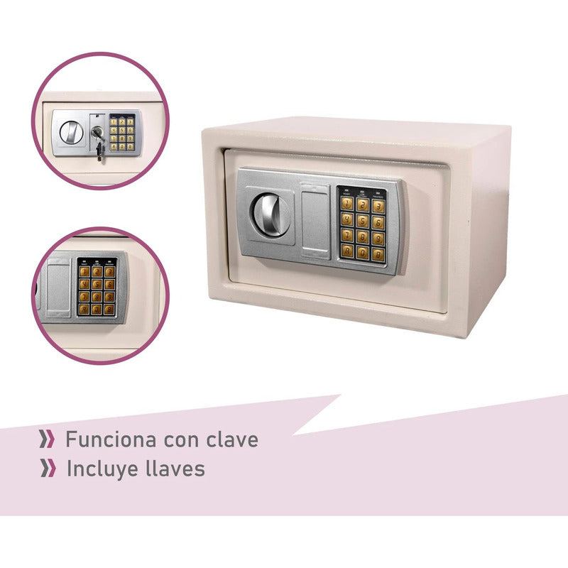 Caja Fuerte Digital Seguridad Con Llaves 31x20x20cm