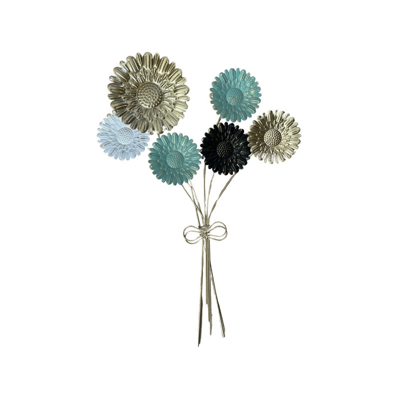 Adorno De Pared Colgante Diseño Girasol 56x40cm Dorado Oscuro