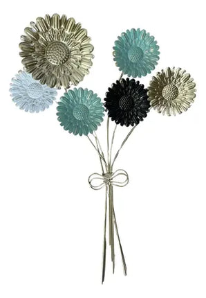 Adorno De Pared Colgante Diseño Girasol 56x40cm Dorado Oscuro