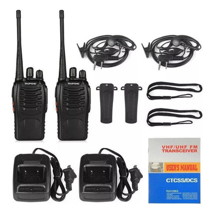 Walkie Talkie Baofeng X 2 Radios 16c 5km Alcance Negro