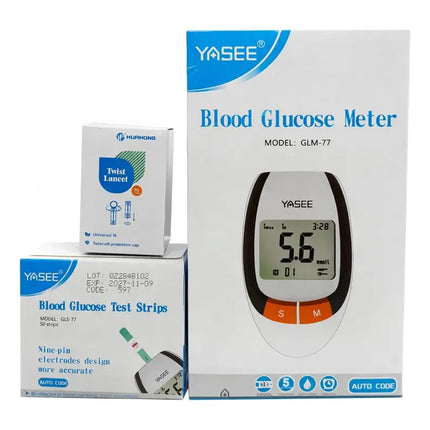 Glucometro Medidor De Glucosa + 50 Tiras + 50 Lancetas Blanco