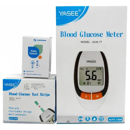 Glucometro Medidor De Glucosa + 50 Tiras + 50 Lancetas Blanco