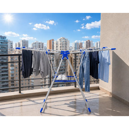 Tendedero Colgador De Ropa Plegable Eficiente Y Resistente Azul