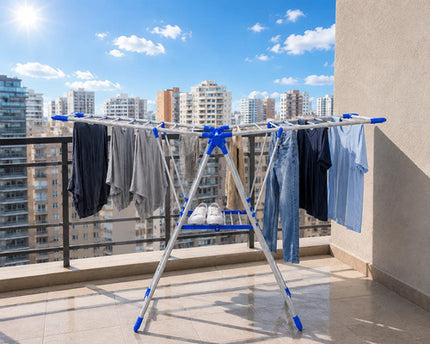 Tendedero Colgador De Ropa Plegable Eficiente Y Resistente Azul