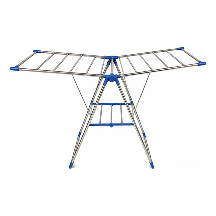 Tendedero De Ropa Plegable Metálico 155 X 60 X 98 Cm Plateado
