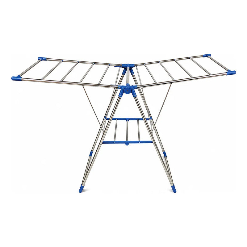 Tendedero De Ropa Plegable Metálico 155 X 60 X 98 Cm Plateado