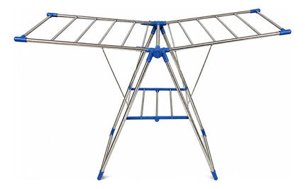 Tendedero De Ropa Plegable Metálico 155 X 60 X 98 Cm Plateado