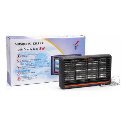Lámpara Mata Insectos Uv Eléctrica 8w Atrapa Mosquitos Negro