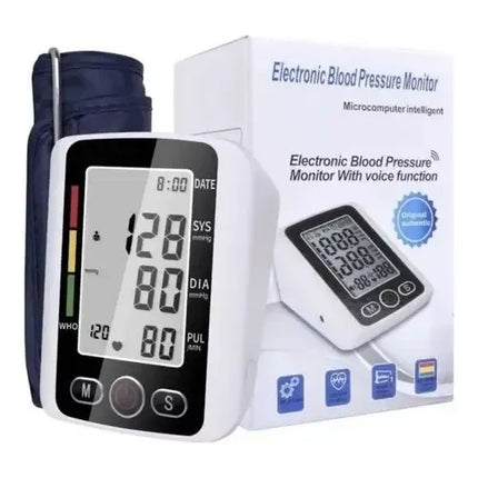 Toma Presión Digital Brazo Con Tensiometro Usa Pilas O Usb Negro