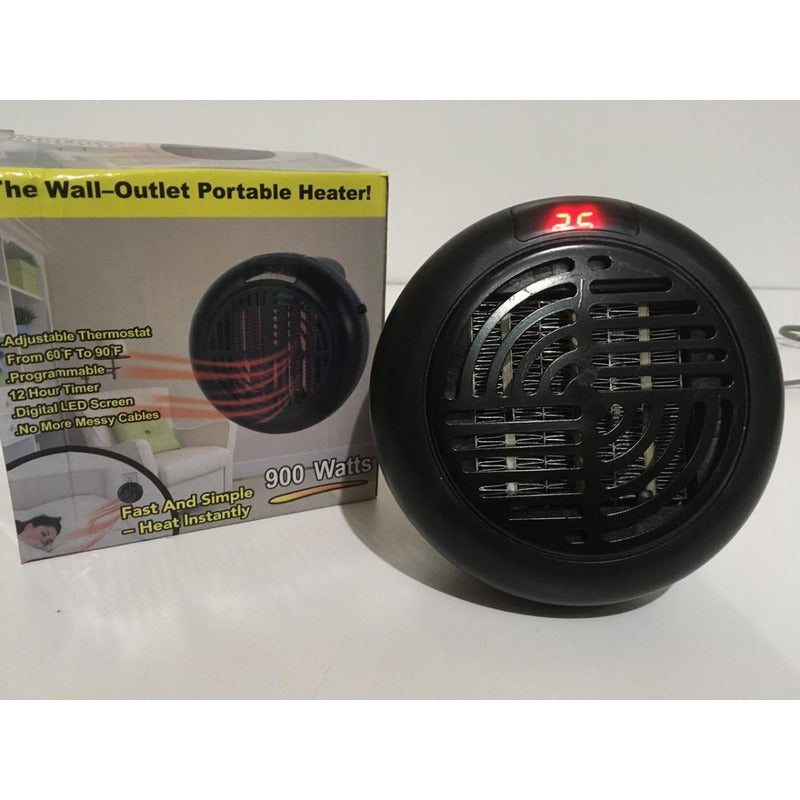 Calefactor Electrico Mini Estufa De Pared Portatil Invierno  Negro