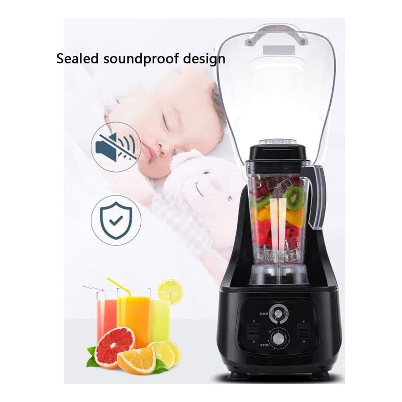 Licuadora Industrial Silenciosa 2 Litros 2200w Negro