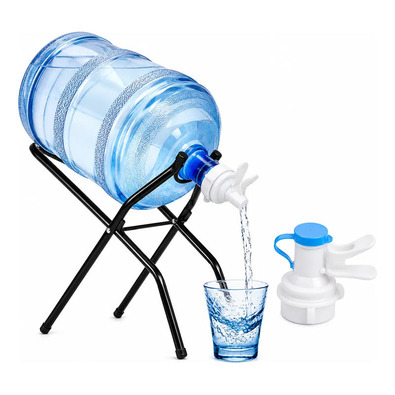 Soporte Para Bidón De Agua Con Llave Dispensadora Negro
