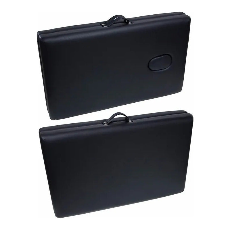 Camilla Masaje Aluminio 2 Cuerpos Plegable Portatil Maleta Negro