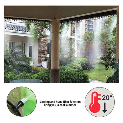 Sistema De Enfriamiento Lluvia Exterior Para Jardin Terrazas Negro