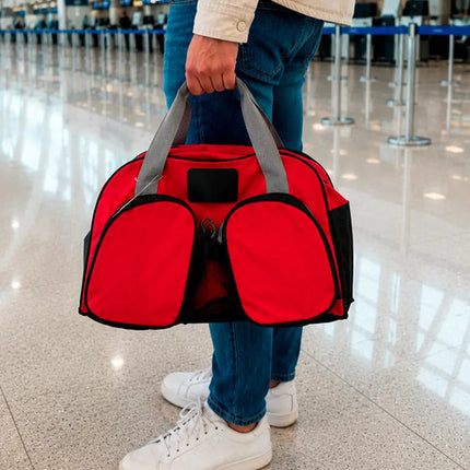 Bolso De Viaje De Poliéster Rojo Deportivo Con Asas Rojo