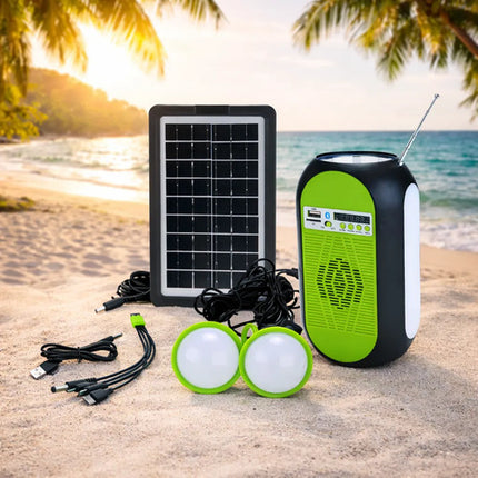 Kit Solar Emergencia Multifuncion Negro