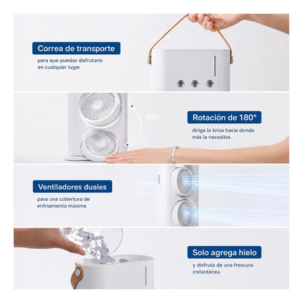 Ventilador Doble Cabezal Con Control Remoto Y Luz Led 15 Cm