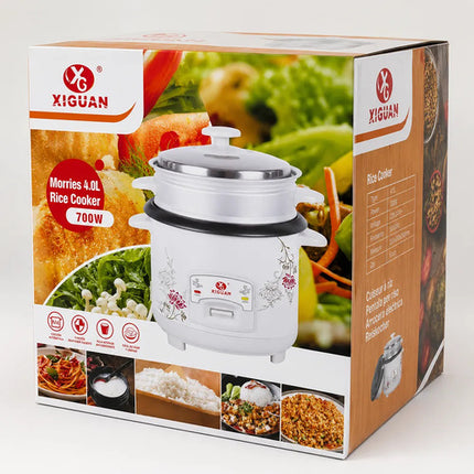 Olla Arrocera Con Vaporera De Aluminio Antiadherente 4 Lt. Blanco 50/60 Hz