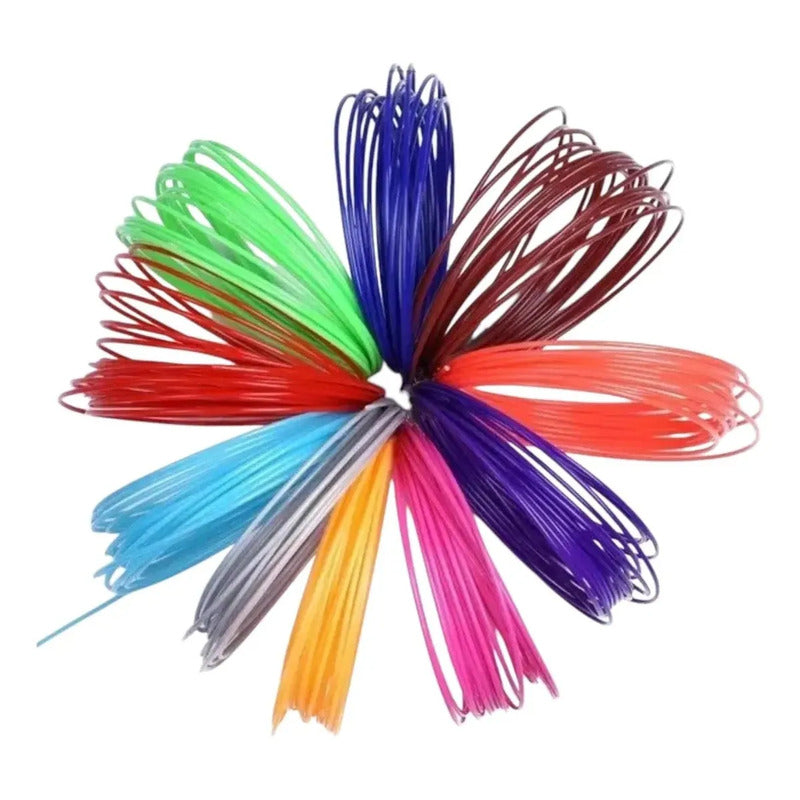 10 Filamentos Hilo Insumo Para Lápiz 3d 50mts Total Surtidos Colores