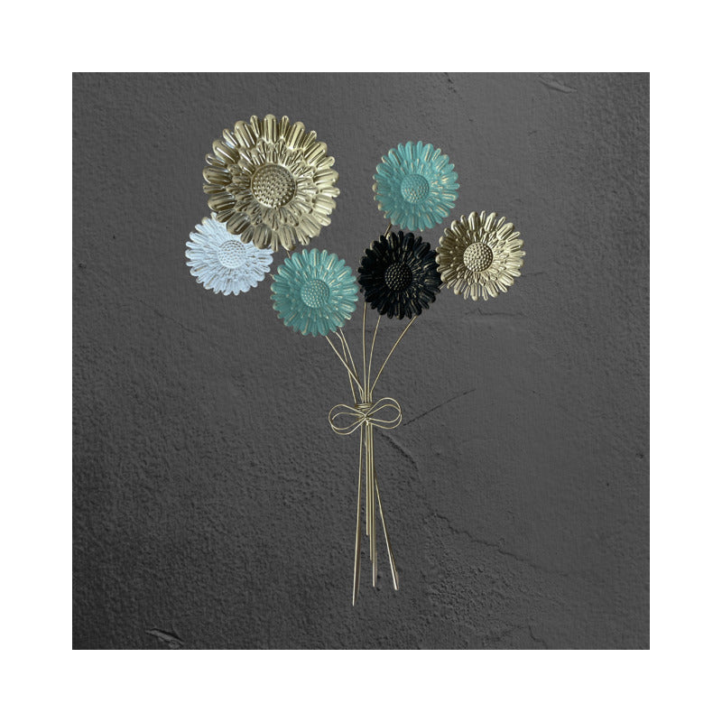 Adorno De Pared Colgante Diseño Girasol 56x40cm Dorado Oscuro