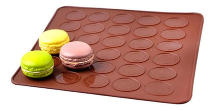 Molde/ Lamina Silicona Para Macarrones + Botella Decoradora Marrón
